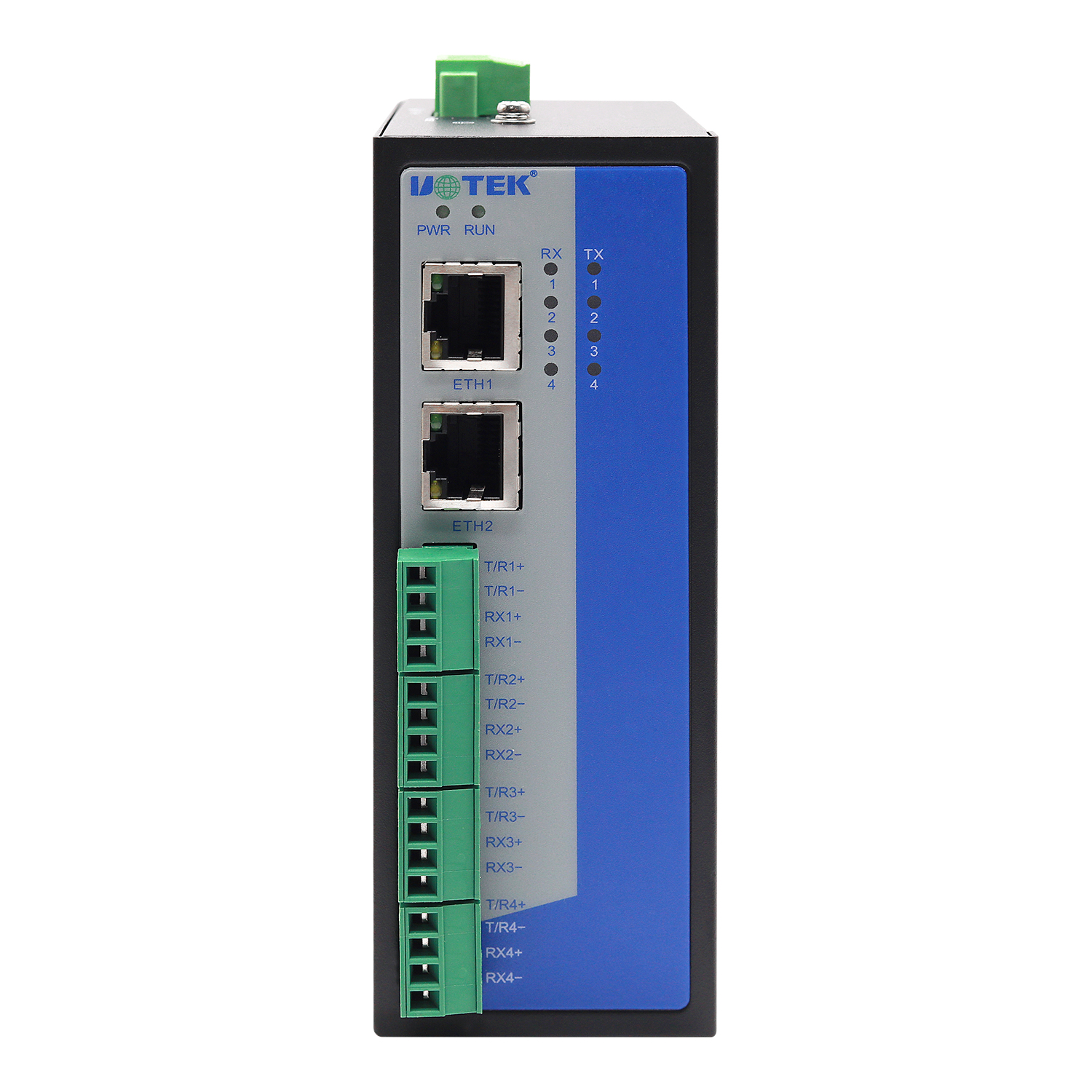 導軌式4口RS-485/422串口服務器